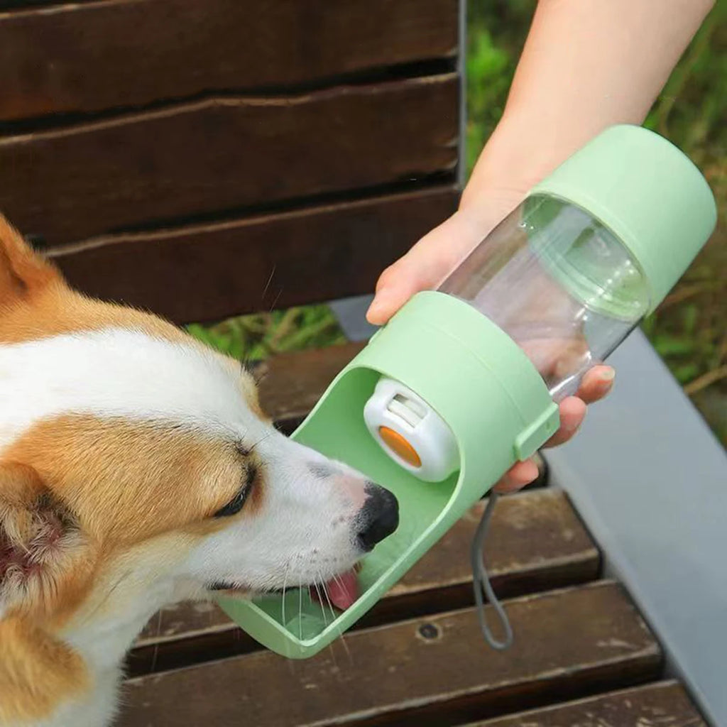 Portable Water Bottle with Food Storage for Pets