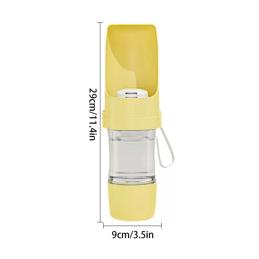 Portable Water Bottle with Food Storage for Pets
