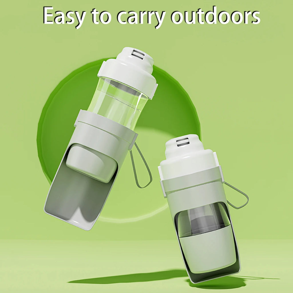 Portable Water Bottle with Food Storage for Pets